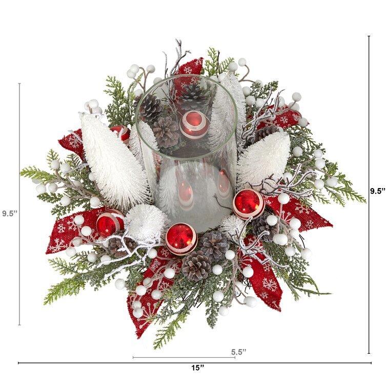 Artificial Table Arrangement Candle Holder - Christmas Trees USA
