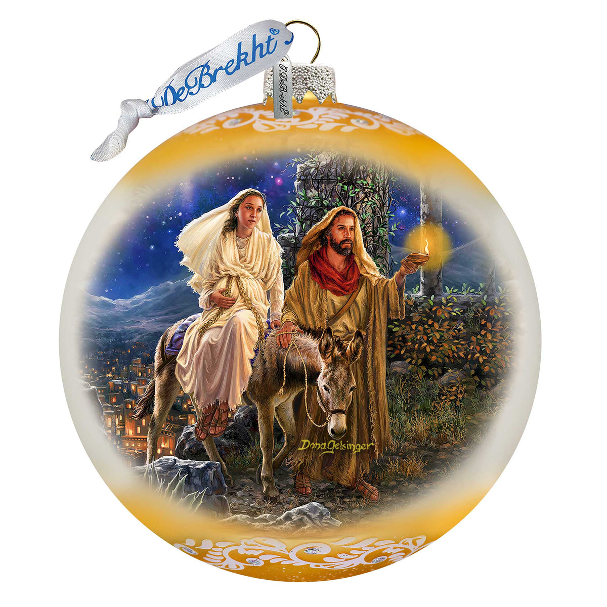 Journey to Bethlehem Mercury Glass Christmas Ornament