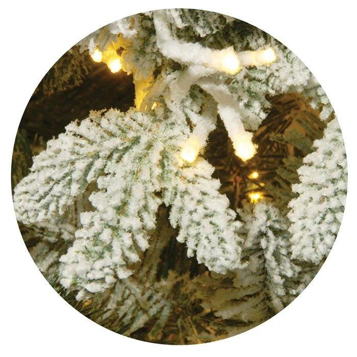 7.5' Green Fir Christmas Tree with 4000 Lights – Color Changing LEDs, Snow - Dusted Branches - Christmas Trees USA