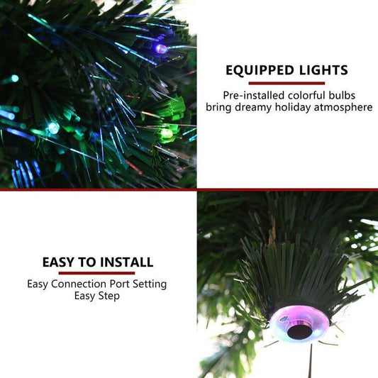 Artificial Fir Christmas Tree With Fiber Optic Lights - Christmas Trees USA