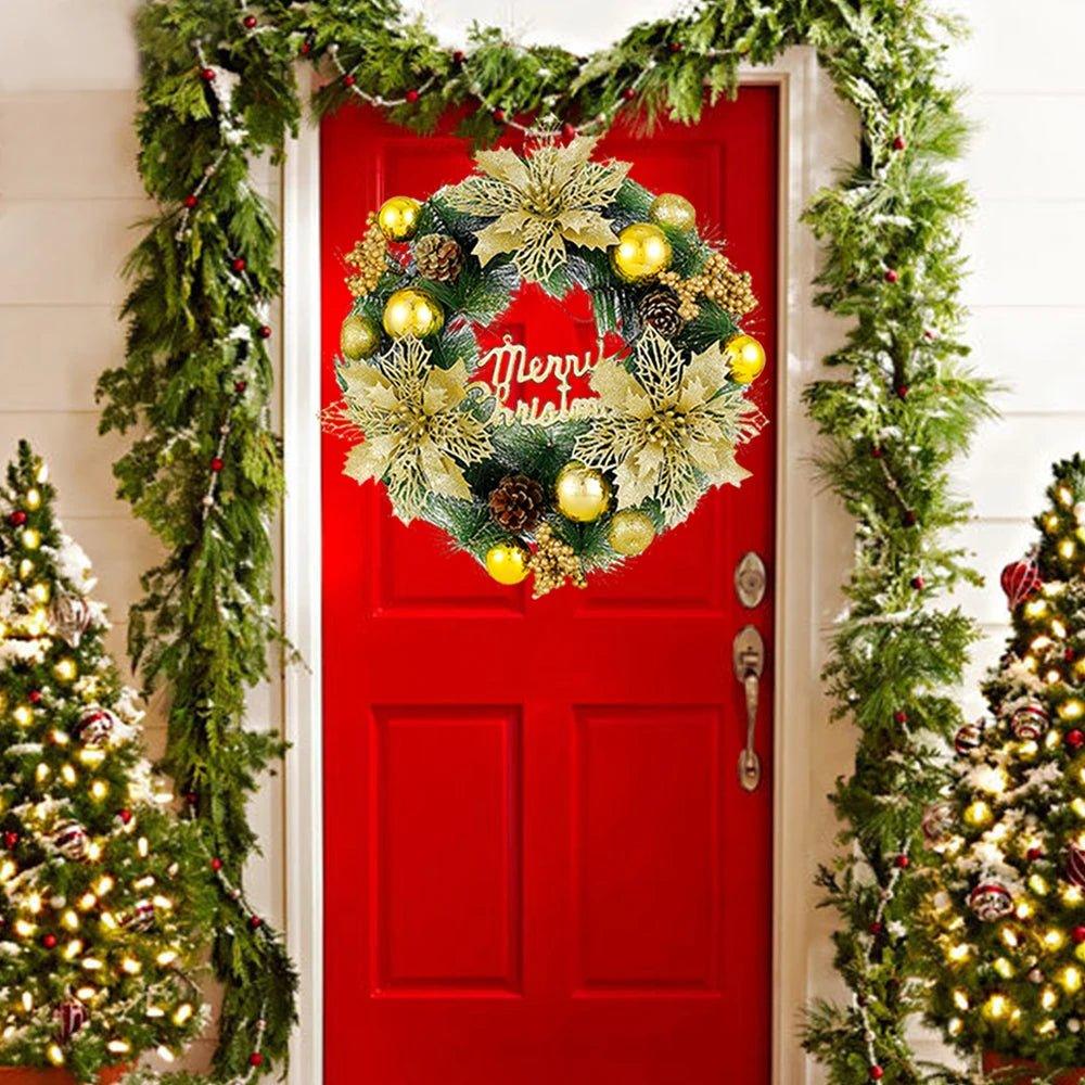 Christmas Decoration Wreath Pine Cone Hanging - Christmas Trees USA