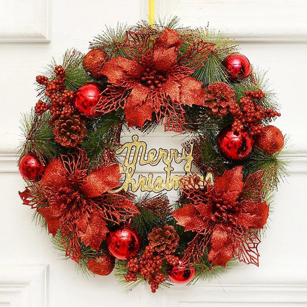 Christmas Decoration Wreath Pine Cone Hanging - Christmas Trees USA