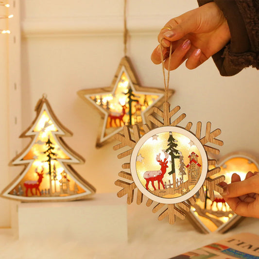 Christmas Ornaments Wooden Hanging Pendant