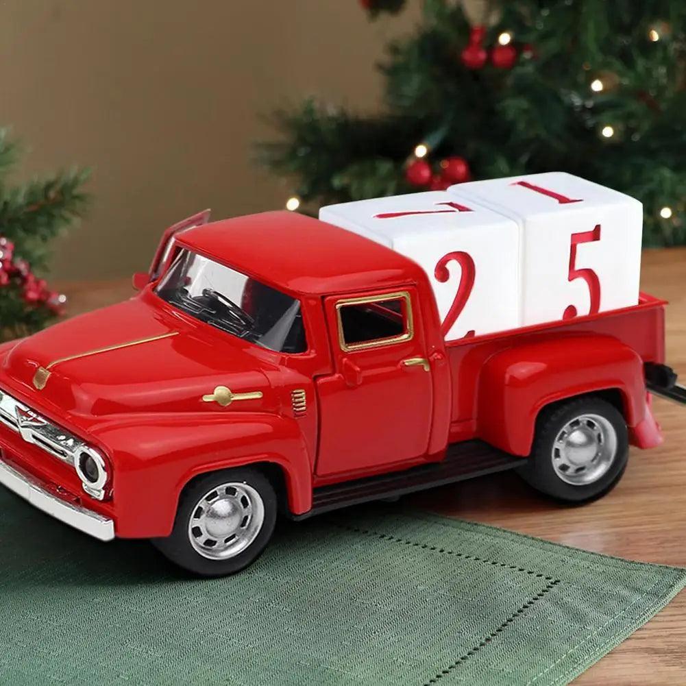 Retro Pickup Truck Christmas Model with Tree