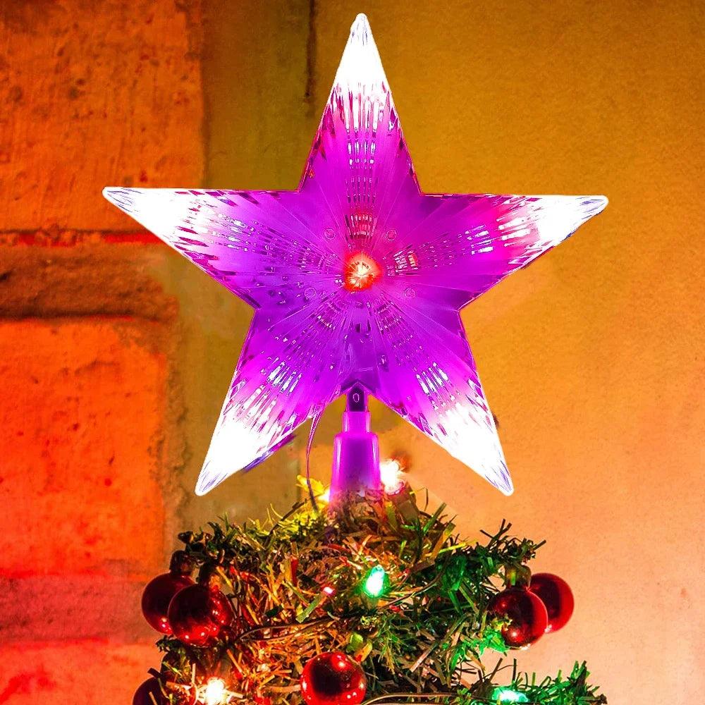 Christmas Tree Top 3D Five-Point Star