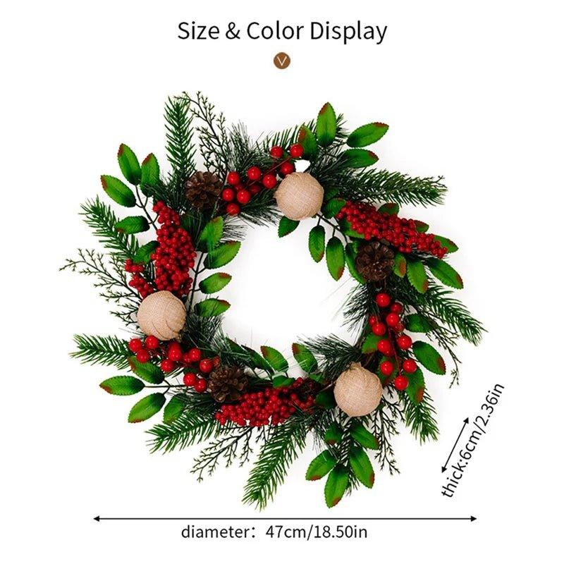 Artificial Green Leaf Wreaths Christmas Decorations - Christmas Trees USA