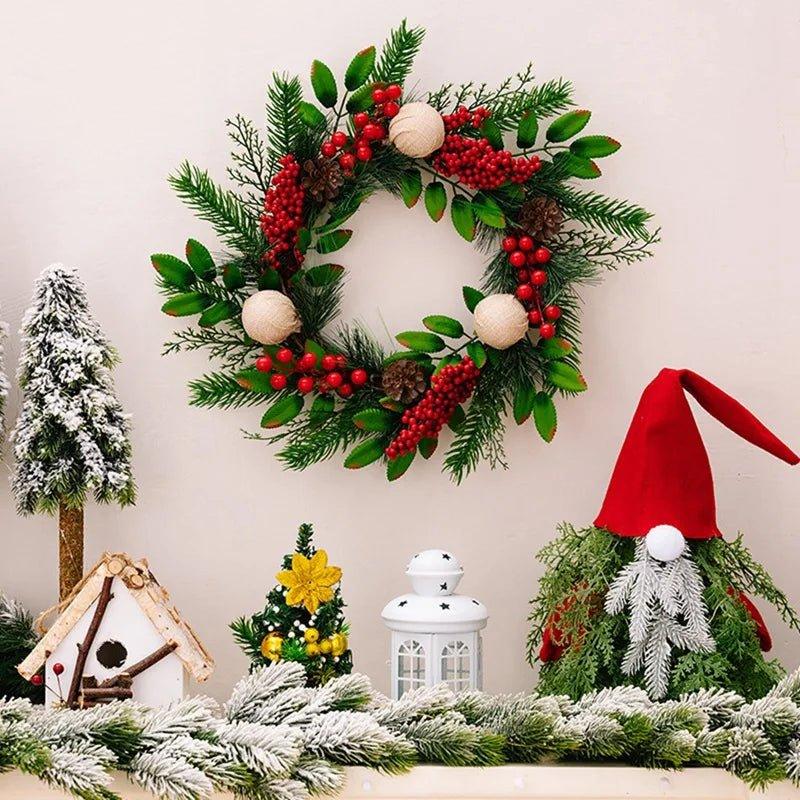 Artificial Green Leaf Wreaths Christmas Decorations - Christmas Trees USA
