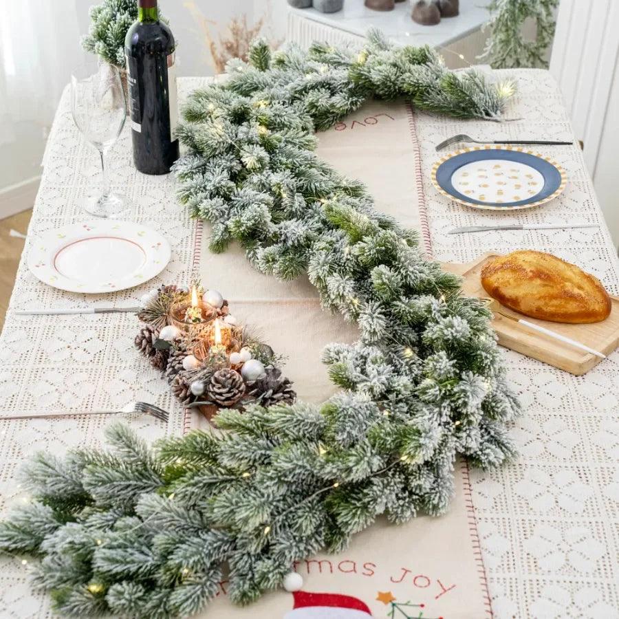 Christmas Pine Vine Garland with LED Decor