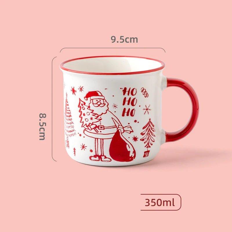 Christmas Ceramic Mug Snowman Printed Coffee Cup - Christmas Trees USA