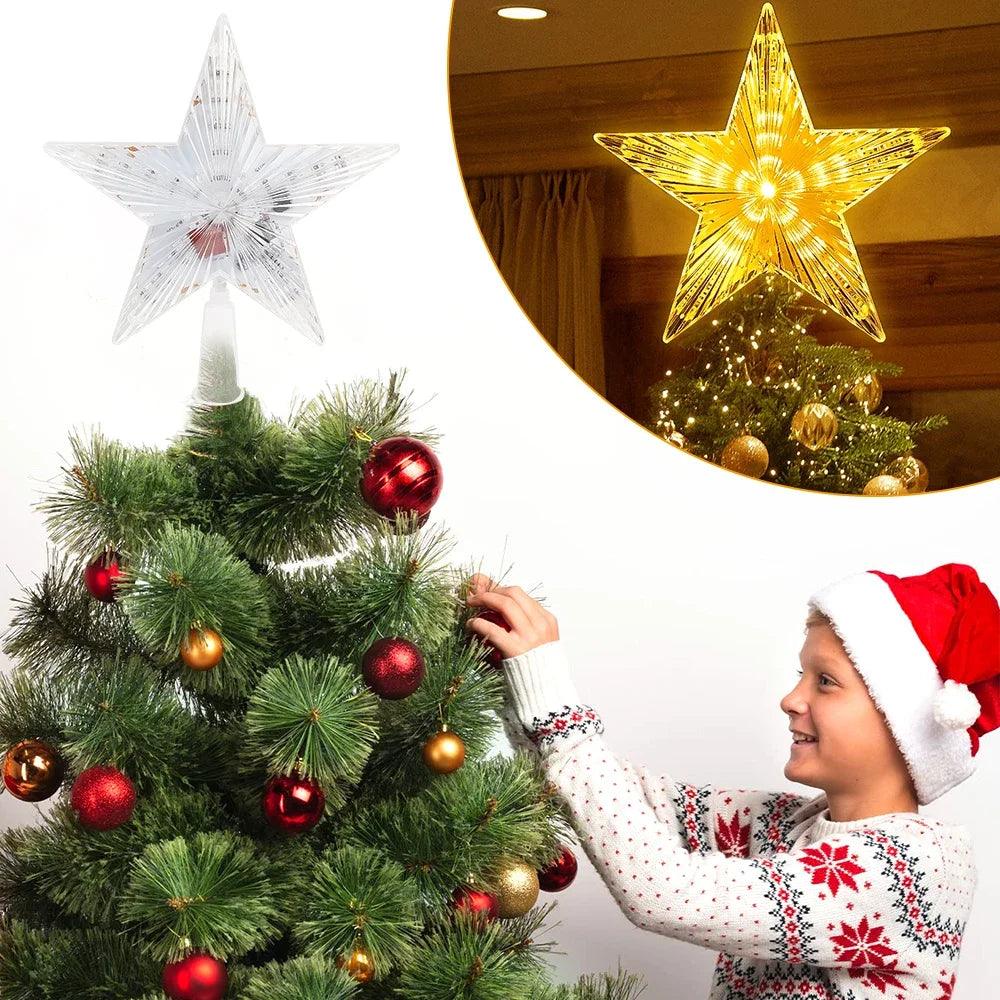 Christmas Tree Top 3D Five-Point Star