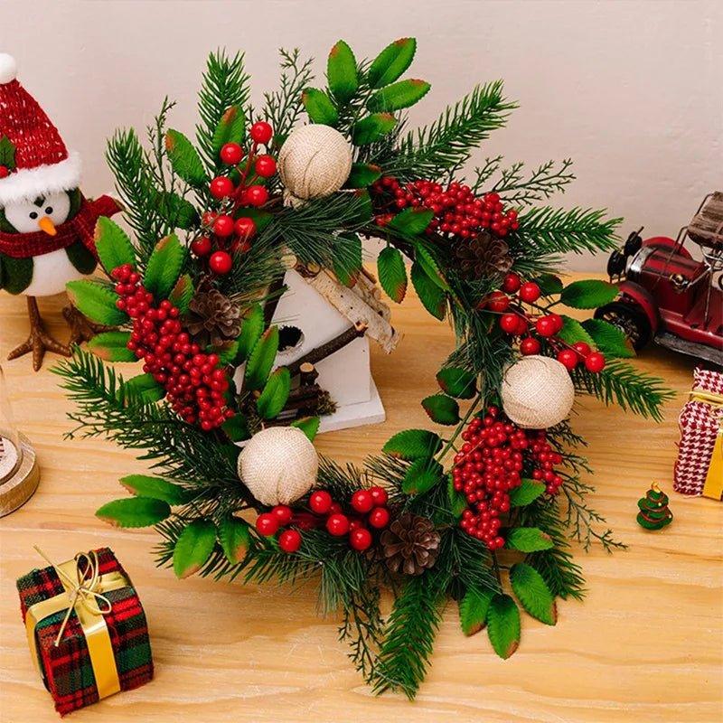 Artificial Green Leaf Wreaths Christmas Decorations - Christmas Trees USA
