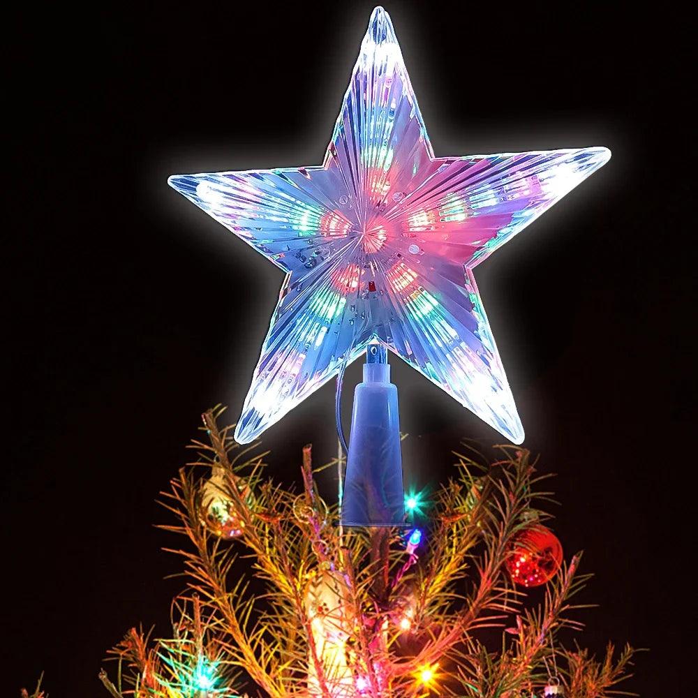Christmas Tree Top 3D Five-Point Star