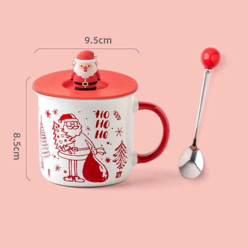 Christmas Ceramic Mug Snowman Printed Coffee Cup - Christmas Trees USA