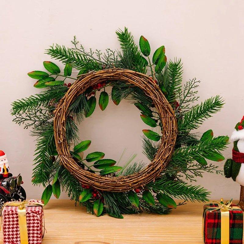 Artificial Green Leaf Wreaths Christmas Decorations - Christmas Trees USA
