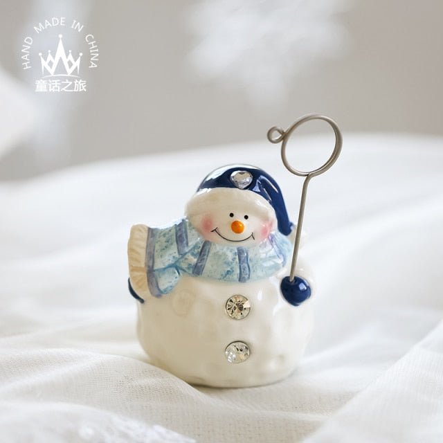 Christmas Cutie Cute Ceramic Snowman Snack Bowl - Christmas Trees USA