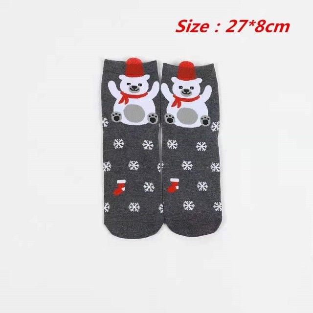 Cartoon Christmas Socks - Christmas Trees USA