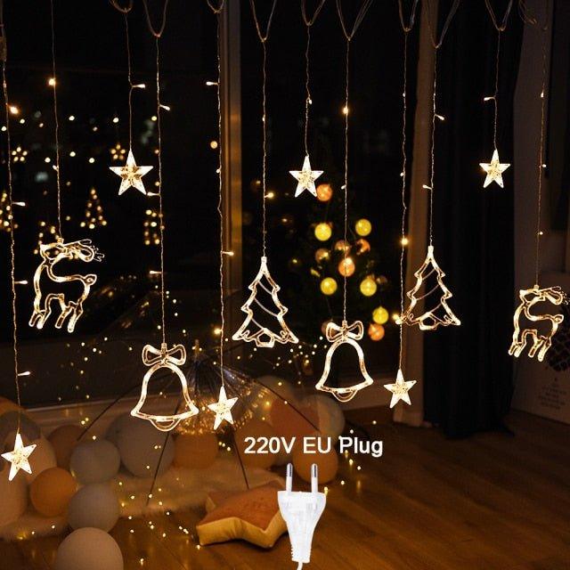 Christmas Fairy Curtain String Lights - Christmas Trees USA