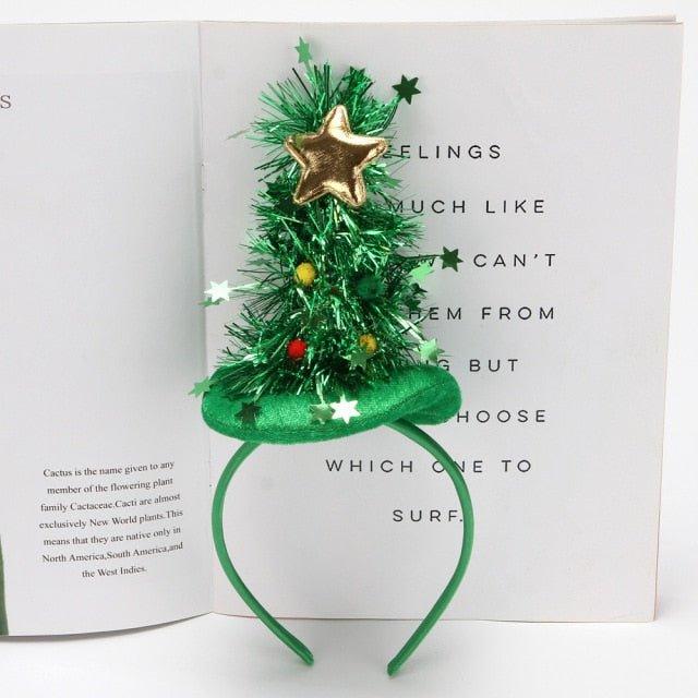 Blinking Green Christmas Tree Headband - Christmas Trees USA