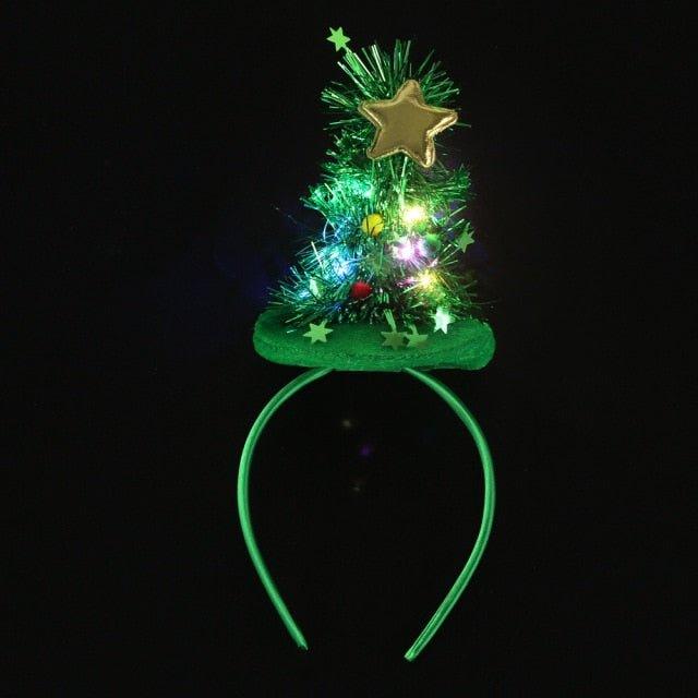 Blinking Green Christmas Tree Headband - Christmas Trees USA