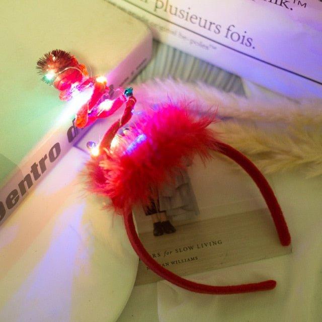 Blinking Green Christmas Tree Headband - Christmas Trees USA
