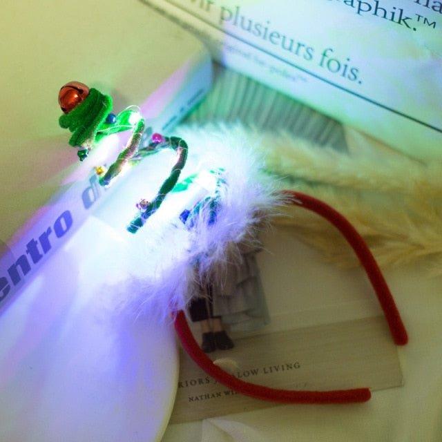 Blinking Green Christmas Tree Headband - Christmas Trees USA