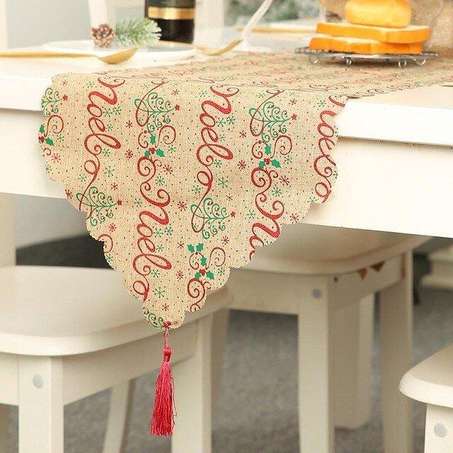 Christmas Fabric Printed Table Runner - Christmas Trees USA