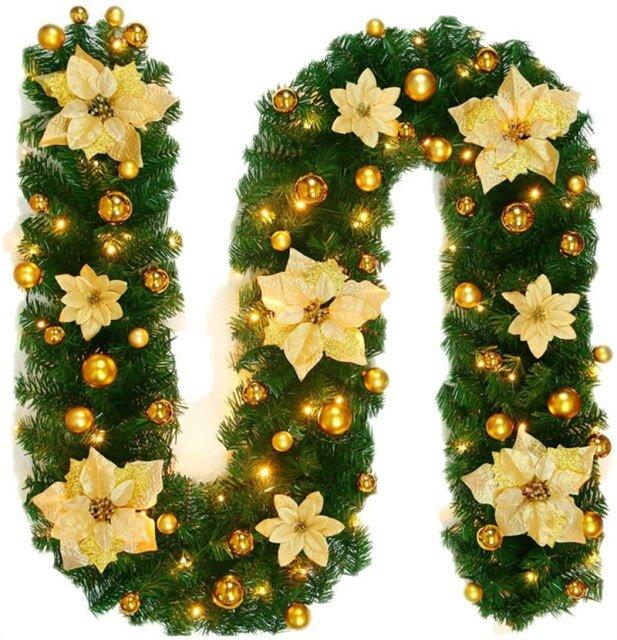 Christmas Decoration LED Rattan Garland Wreath - Christmas Trees USA