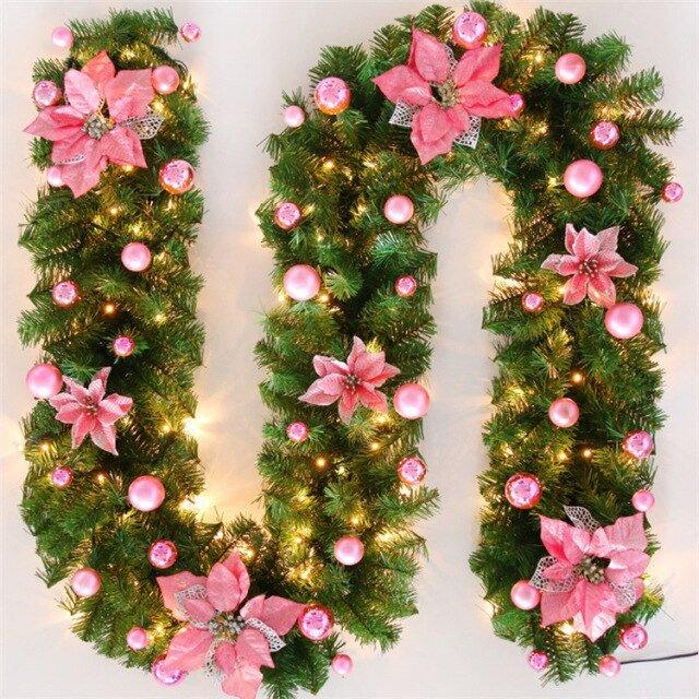 Christmas Decoration LED Rattan Garland Wreath - Christmas Trees USA