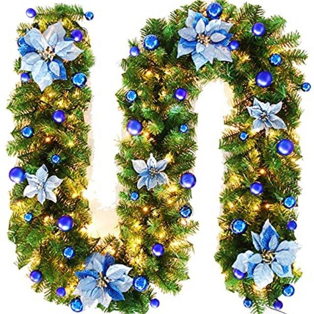 Christmas Decoration LED Rattan Garland Wreath - Christmas Trees USA