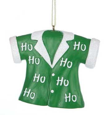 Christmas Shirt Ornament - Green Ho Ho Ho