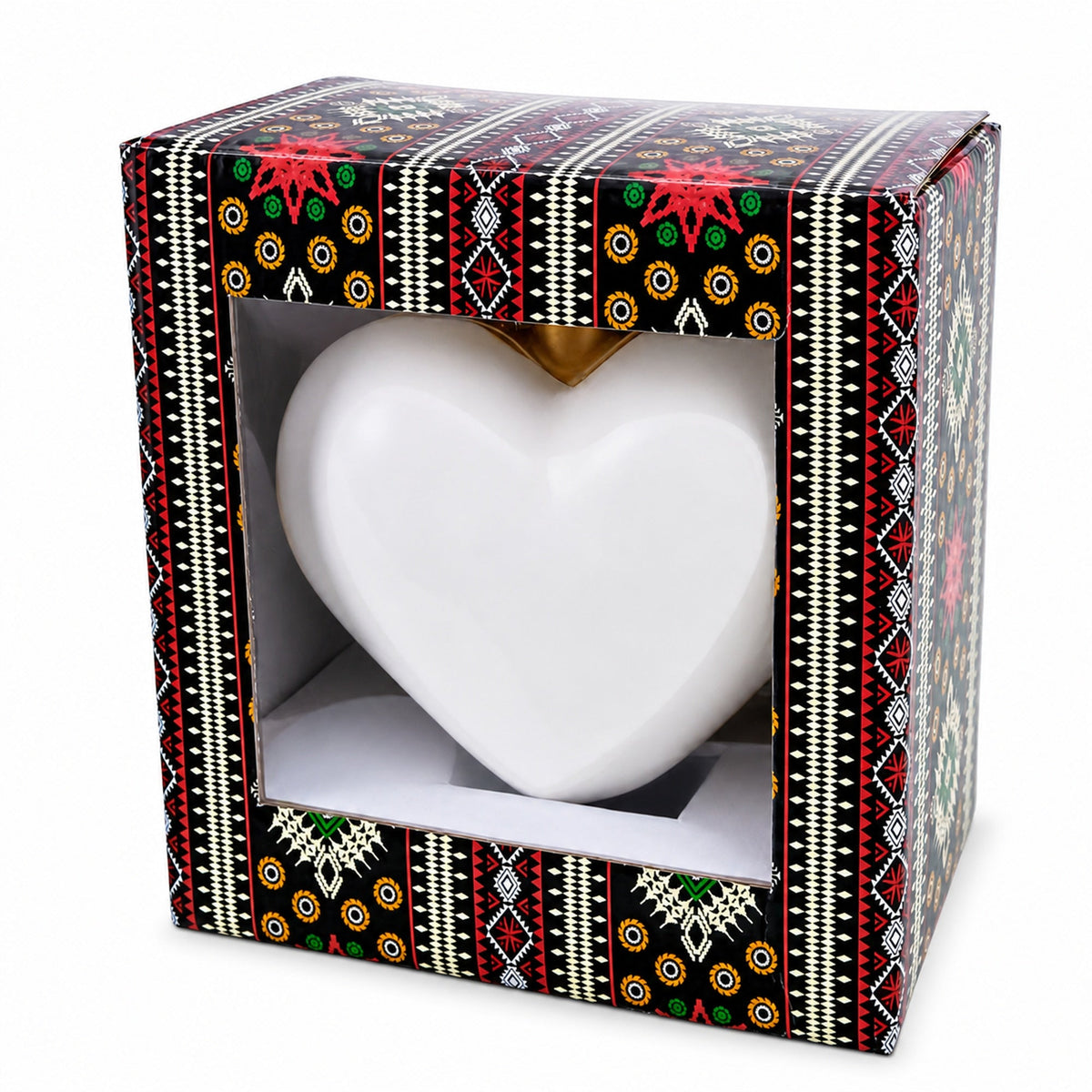 New York Landmarks & Symbols Glass Heart Christmas Ornament