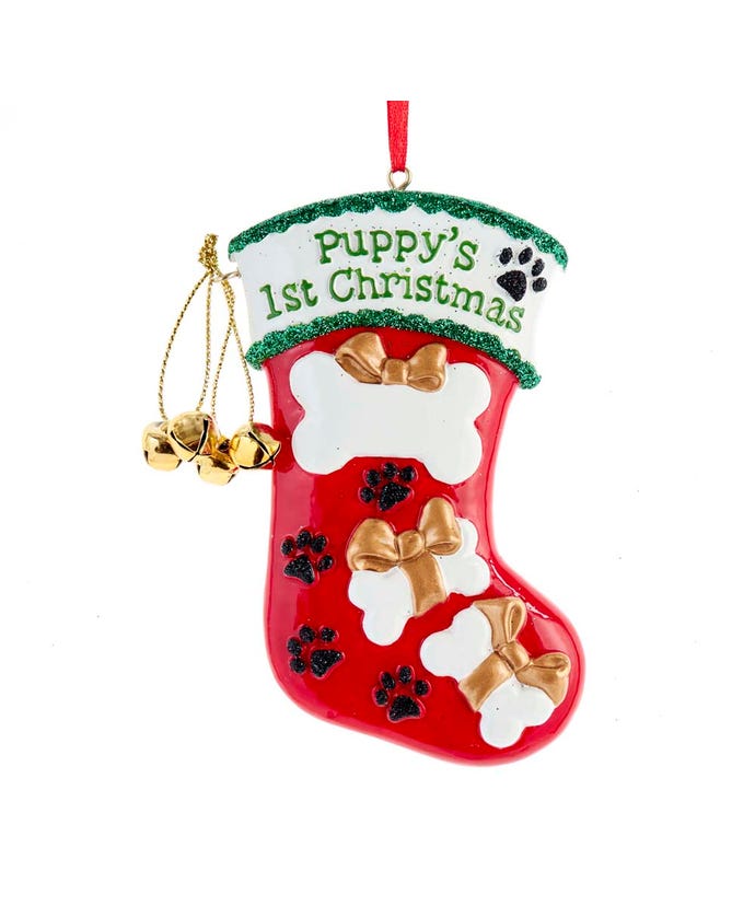 Puppy's First Christmas - Stocking Ornament