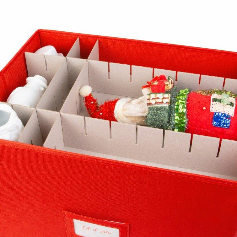 Christmas Ornament Storage Box - 80 Count, Adjustable Organizer, Durable & Dust-Proof