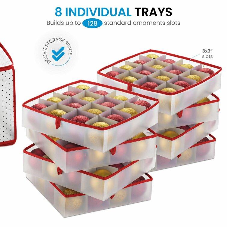Christmas Ornament Storage Box, Holds 128 Ornaments