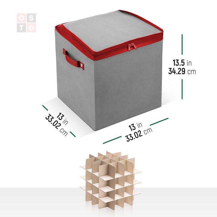 64-Slot Christmas Ornament Storage Box with Dividers