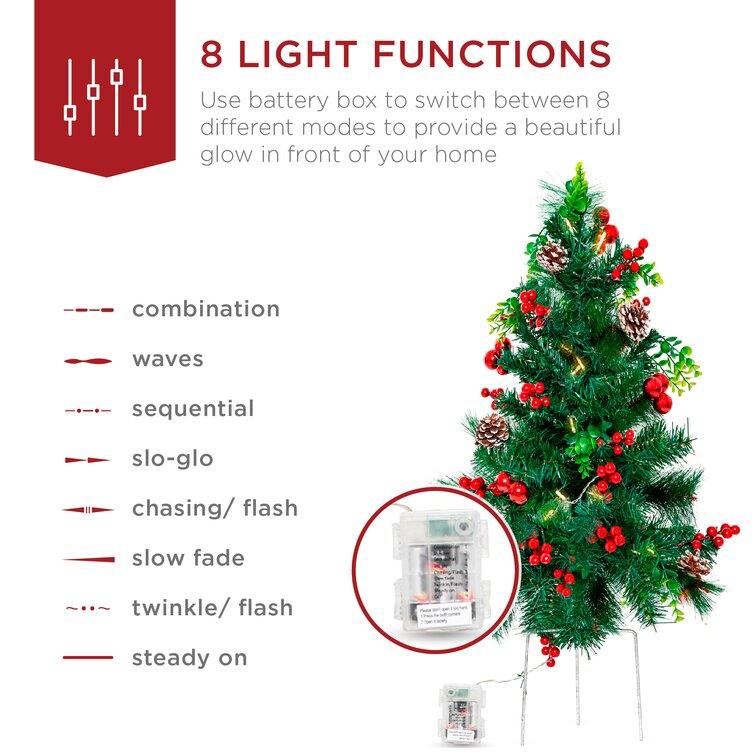 Green Pine Artificial Christmas Tree With Lights