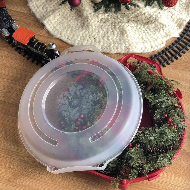 Plastic Lid Christmas Wreath Storage Box