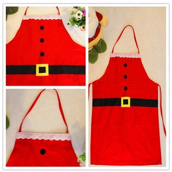 Christmas Novelty Cooking Apron for Kids – Red Holiday Apron for Baking and Cooking