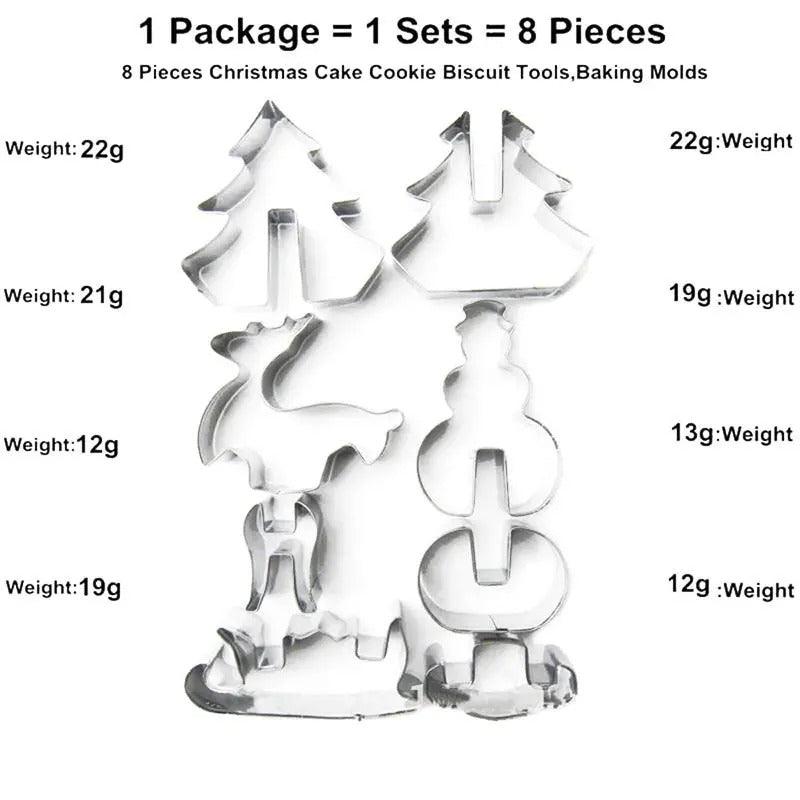 New 3D Stainless Steel Christmas Cookie Cutter Mold Set