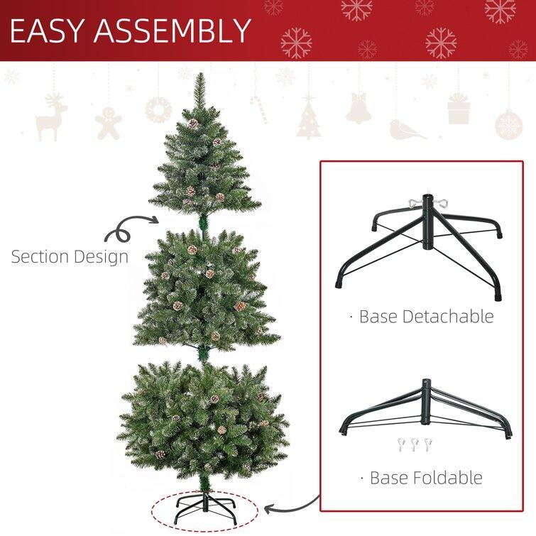Pine Flocked Christmas Tree and Pinecones