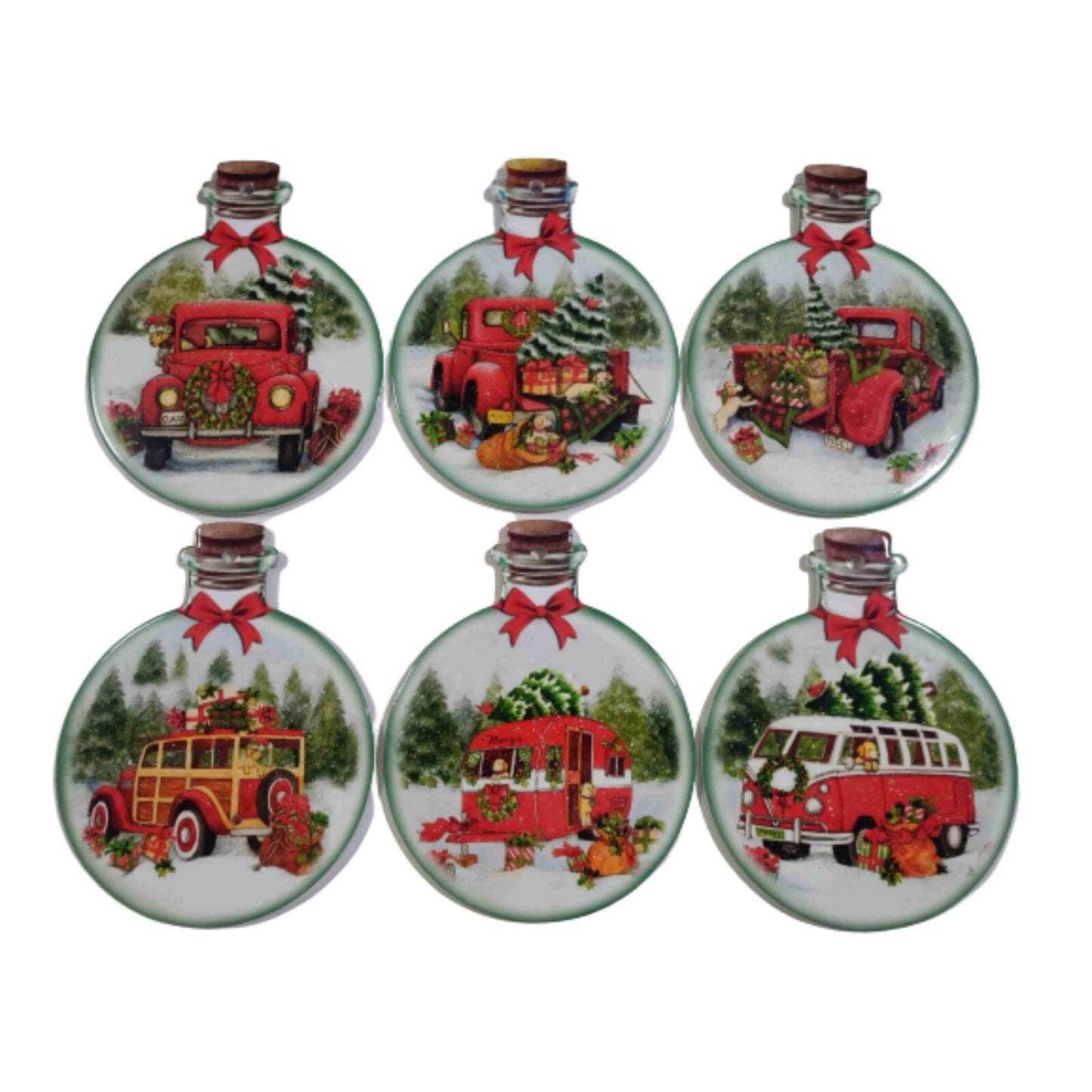 New Truck In Bottle Ceramic Trivet Set