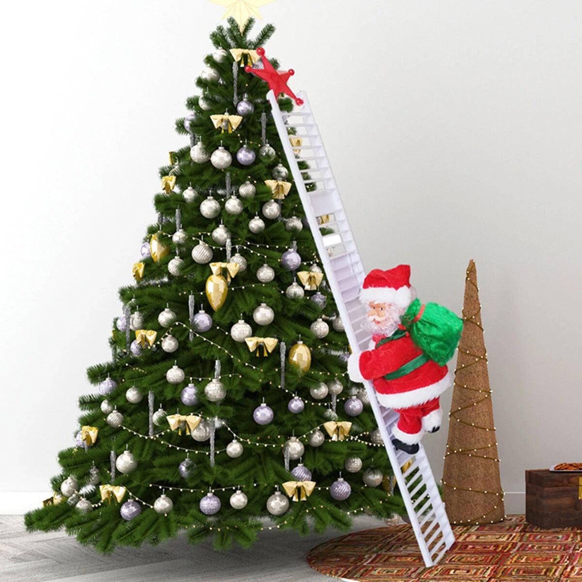 Christmas Santa Claus Climbing Ladder with Music