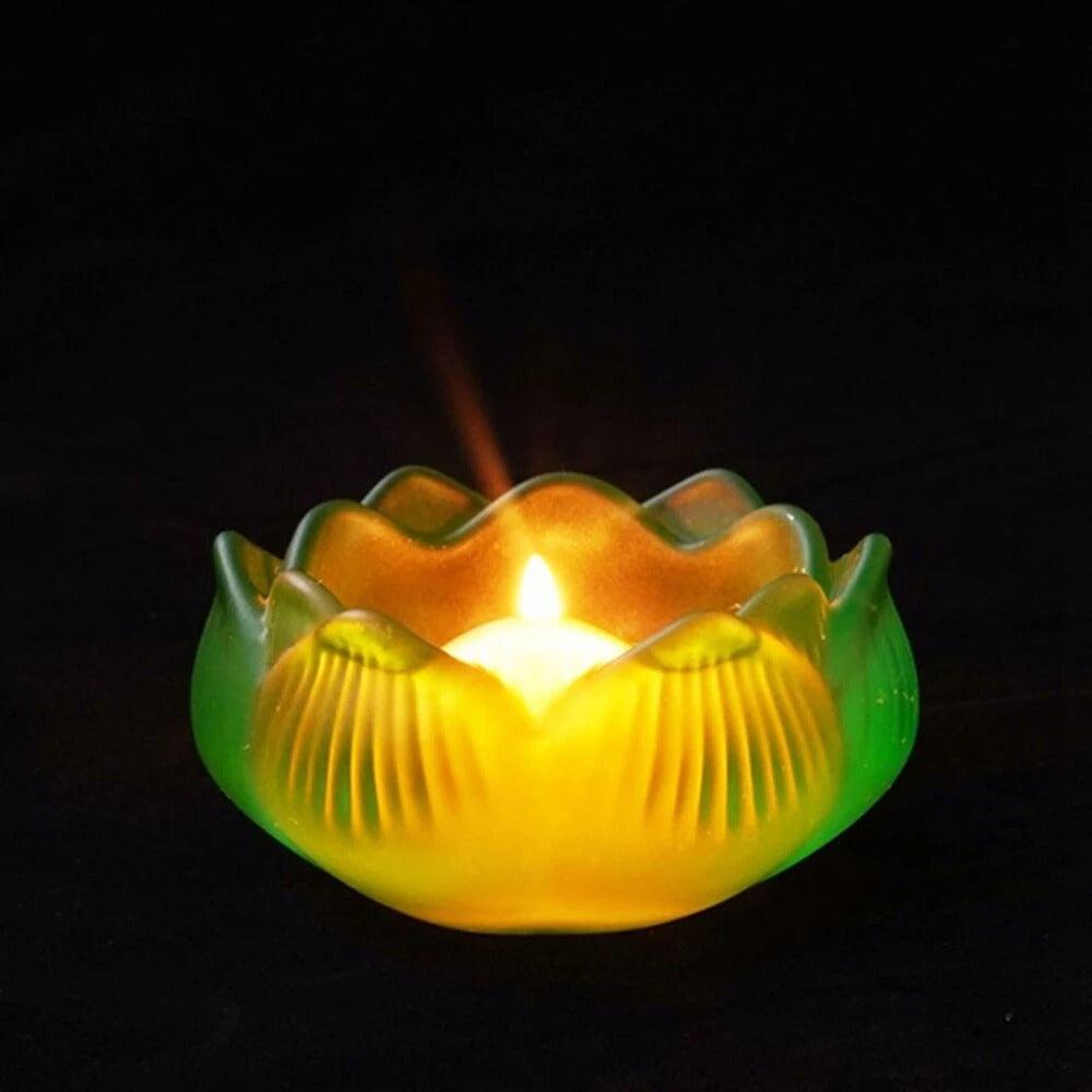 Ghee Lamp Holder Candlestick - Green