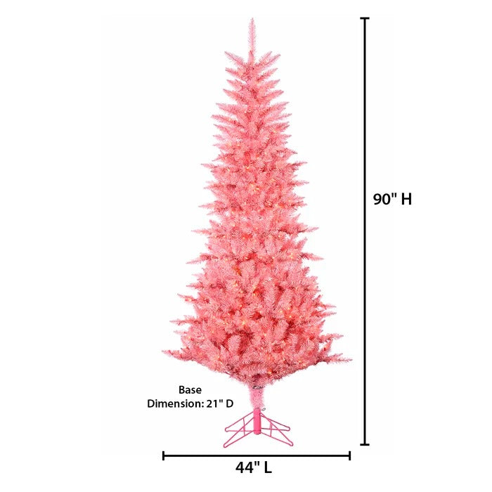 90'' Lighted Artificial Pine Christmas Tree