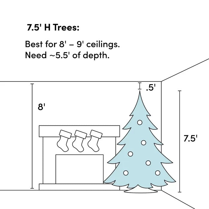 90'' Lighted Artificial Pine Christmas Tree