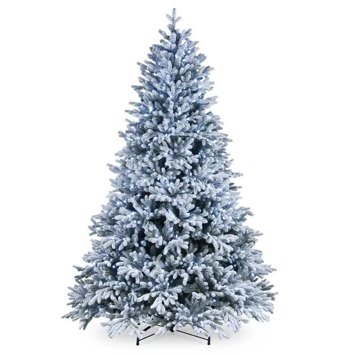 7.5 ft Snowy Hamilton Spruce Pre-Lit Christmas Tree, 750 Cool White LEDs