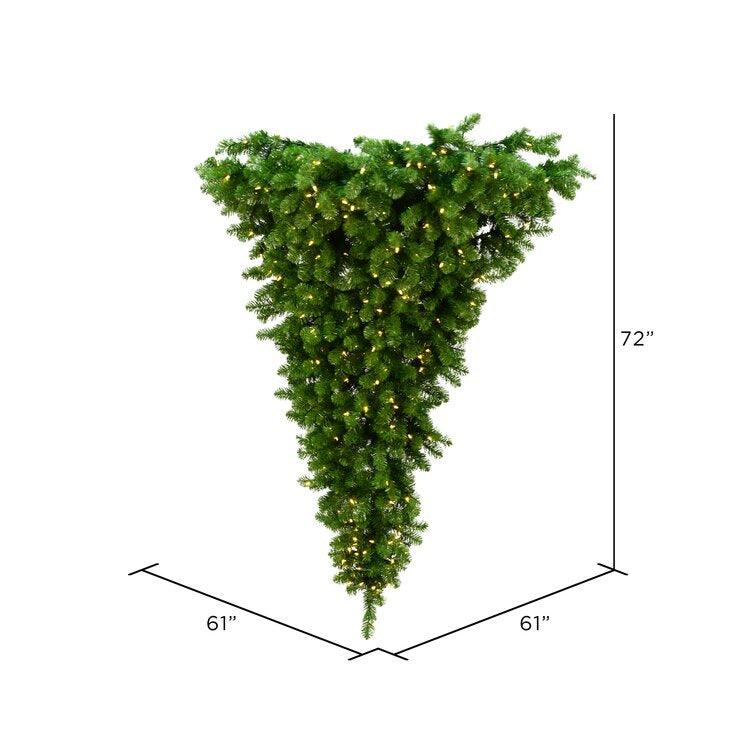 Upside Down Green Artificial Christmas Tree With 350 LEDs