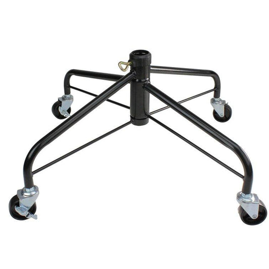 Black Metal Rolling Christmas Tree Stand
