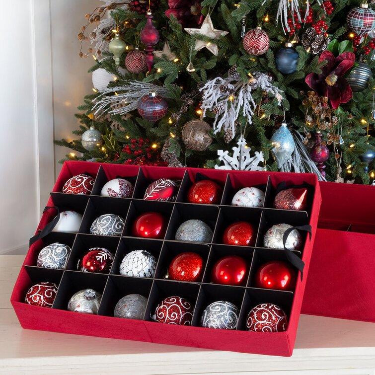 "Christmas Ornament Storage Box - 2 Trays for 48 Ornaments | Acid-Free Protection"