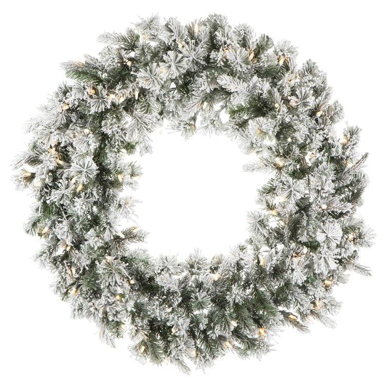 Greenery Set Flocked Kiana Pine with Clear/White Lights
